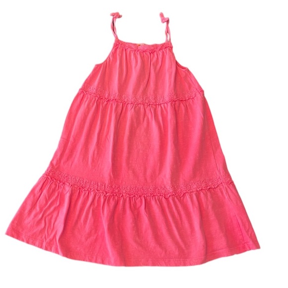 Boden Girls Size 11-12 Years Neon Pink Tiered Sundress with Spaghetti Strap - Picture 1 of 12